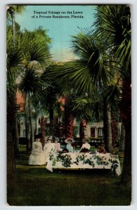 Private Residence Florida Postcard Victorian Formal Women Big Hats H & WB Drew