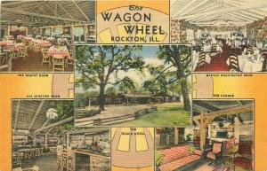 IL, Rockton, Illinois, The wagon Wheel, Multi View, Curteich 