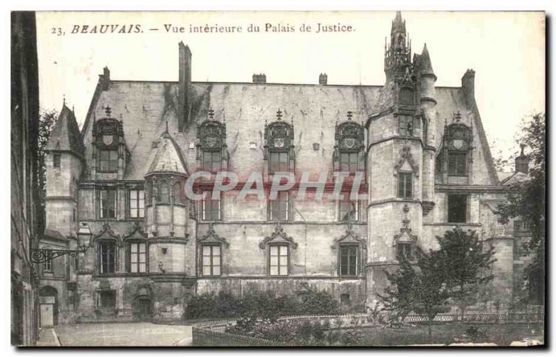 Old Postcard Beauvais View Inner Courthouse