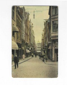 Vtg 1910's Amsterdam, Netherlands City Street View Briefkaart Postcard