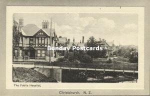 new zealand, CHRISTCHURCH, The Public Hospital (1910s) 