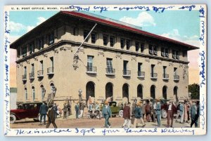 Miami Florida FL Postcard US Post Office Exterior Building 1920 Vintage Antique