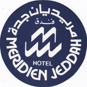 Saudi Arabia Jeddah Hotel Meridien Vintage Luggage Label sk3391