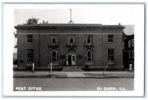 Du Quoin Illinois IL Postcard Post Office Building 1957 RPPC Photo Unposted