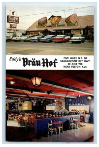 c1960's Eddys Brau Hof Restaurant Sacramento Fulto Avenue California CA Postcard