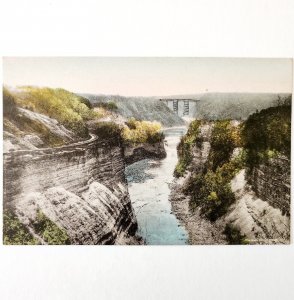 Portage Bridge Letchworth State Park NY Postcard Gorge New York c1930s DWS5D