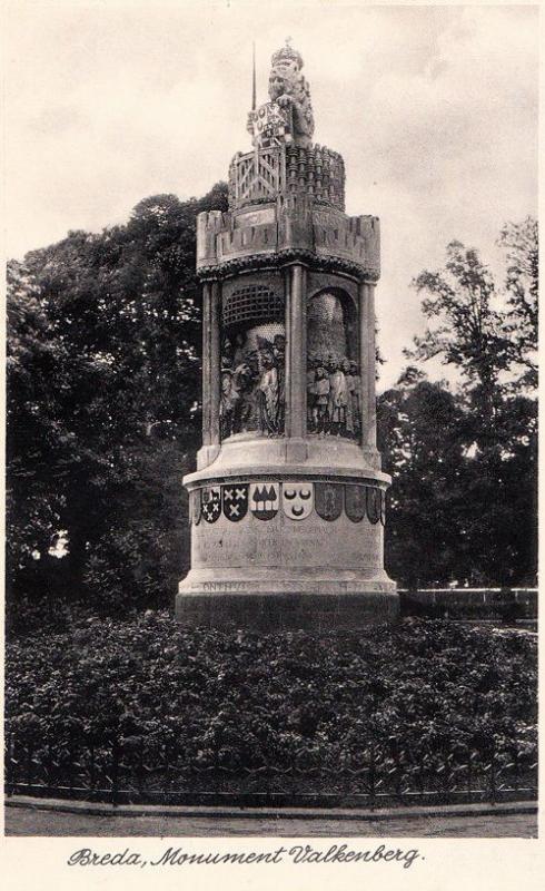 Breda Monument Valkenberg Holland Statue Real Photo WW2 Rare Wartime Postcard