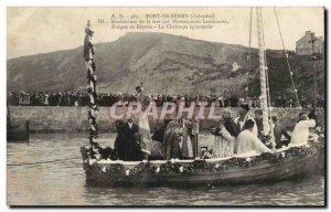 Port en Bessin Old Postcard Blessing of the Sea by Monsignor Lemonnier Bishop...