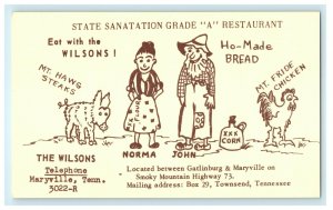 State Sanatation Grade A At Wilsons Restaurant Townsend Tennessee TN Postcard 