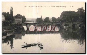 Old Postcard Mantes Joy Le Vieux Pont de Limay