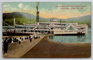 Cincinnati OH Excursion Steamer Island Queen Ohio Postcard E41