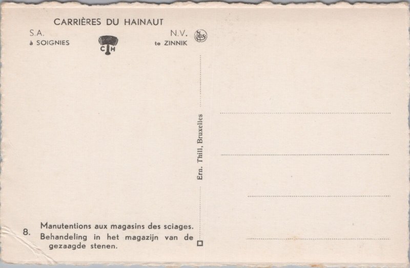 Belgium Soignies Carrieres Du Hainaut Zinnik Vintage Postcard 09.10