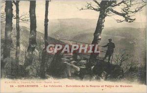 Old Postcard Gerardmer La Schlucht Belvedere of the Source and Vallee de Munster