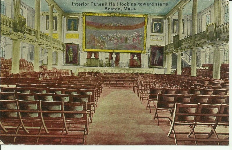 Boston, Mass., Interior Of Faneuil Hall Looking Toward Stage