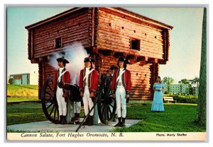 Postcard Cannon Salute Fort Hughes Oromocto N. B. Vintage Continental View Card