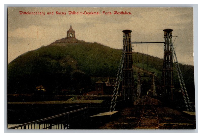 Postcard Germany Wittekindsberg Und Kaiser Wilhelm-Denkmal Porta Westfalica 