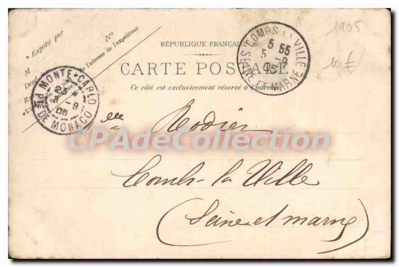 Old Postcard Menton Garavan Seen From