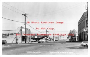 CA, Williams, California, RPPC, Street Scene, Business Section, Eastman No B9645