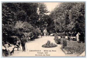 c1940's Hotel Du Parc Un Coin Du Parc Chantilly France Posted Postcard