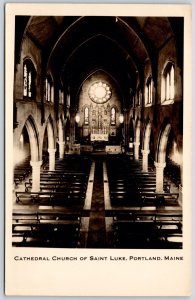 Postcard RPPC c1930s Portland Maine Lot of 2 Cathedral Church of Saint Luke