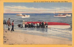 Cape Cod Massachusetts US Coast Guard in Action Vintage Postcard AA52877