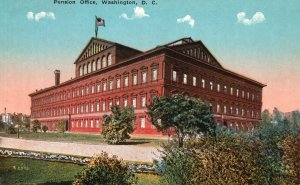 Vintage Postcard 1910's Pension Office Largest Brick Building Washington DC BS R