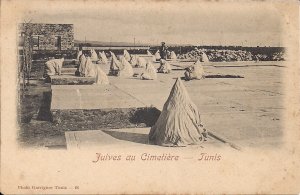 JUDAICA Tunisia, Jews Praying at Cemetery, Jewish Life, pre-1907 Tunis Sephardic