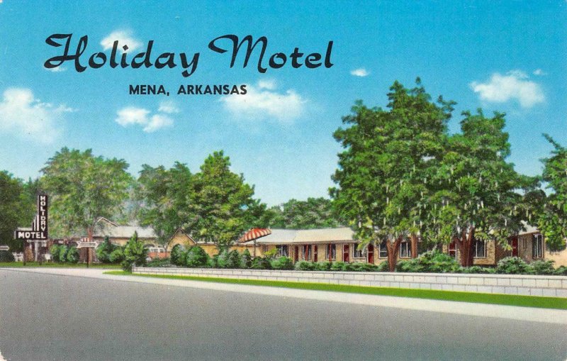 HOLIDAY MOTEL Mena, Arkansas Roadside c1960s Unused Chrome Vintage Postcard