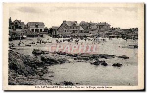 Old Postcard Batz Sea View high tide beach