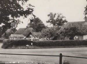 Village Sign Post Crossroads at Netheravon Wiltshire Postcard