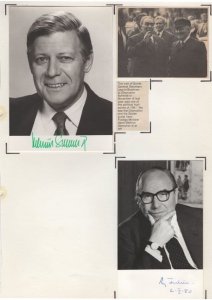 Chancellor Helmut Schmidt Roy Jenkins Hand Signed Photo s & Letters