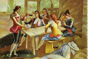 Card gamblers  Tapestry in El Escorial Monastery. Modern Spanish PC