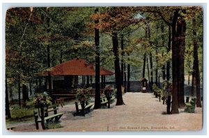 1909 Oak Summit Park Gazebo Exterior Benches Evansville Indiana Vintage Postcard 