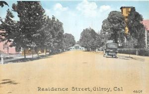 A63/ Gilroy California Ca Postcard c1910 Residence Street Automobile