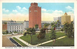 Harrisburger Hotel, Post Office, New Office Building Harrisburg, Pennsylvania PA