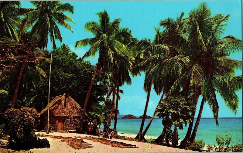 Dravuni Village Kadavu Astrolabe Lagoon AK Maroro Charles Stinson Vtg Postcard 