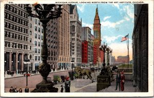 USA Michigan Avenue Looking North From The Art Institute Chicago Postcard 09.96