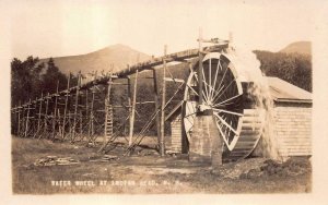 RPPC WATER WHEEL AT INDIAN HEAD NEW HAMPSHIRE REAL PHOTO POSTCARD (c. 1920s)