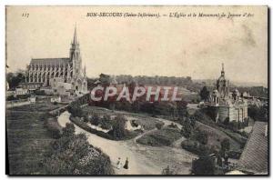 Old Postcard Bon Secours L & # 39Eglise And The Monument De Jeanne D & # 39Arc