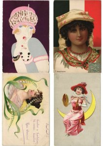 ILLUSTRATEUR ARTIST SIGNED GLAMOUR JUGENDSTIL 160 CPA (PART 1.) (L3159)