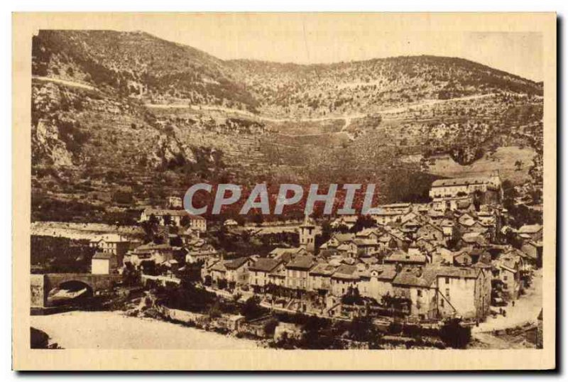 Postcard Old LesGorges Tarn Sainte-Enimie general view