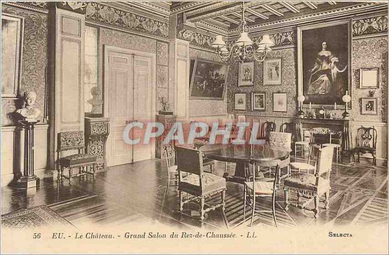 Old Postcard Eu Chateau Grand Salon Ground Floor