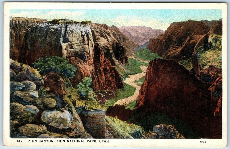 c1920s Zion National Park, UT Zion Canyon Birds Eye Nature Canon Scenic PC A254