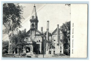 c1910's Drake University Street View Des Moines Iowa IA Antique Postcard