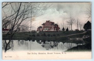 MOUNT VERNON, New York NY ~ Handcolored BAILEY MANSION c1900s UDB  Postcard