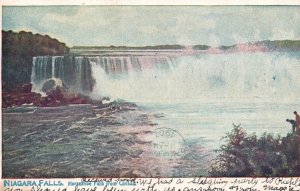 Vintage Postcard 1907 View of Niagara Falls Horseshoe Falls From Canada