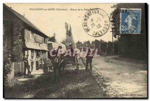 Old Postcard Beaumont in Auge Road Hedge Tondue Carriages