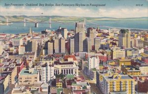 San Francisco Oakland Bay Bridge San Francisco Skyline in Foregound San Franc...