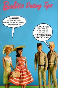 Nostalgic BARBIE Vintage Dolls  DATING HUMOR~Military Men  4X6 1989 Postcard