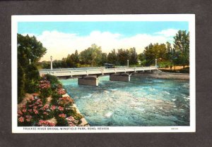 NV Truckee River Bridge Wingfield Park Reno Nevada Postcard